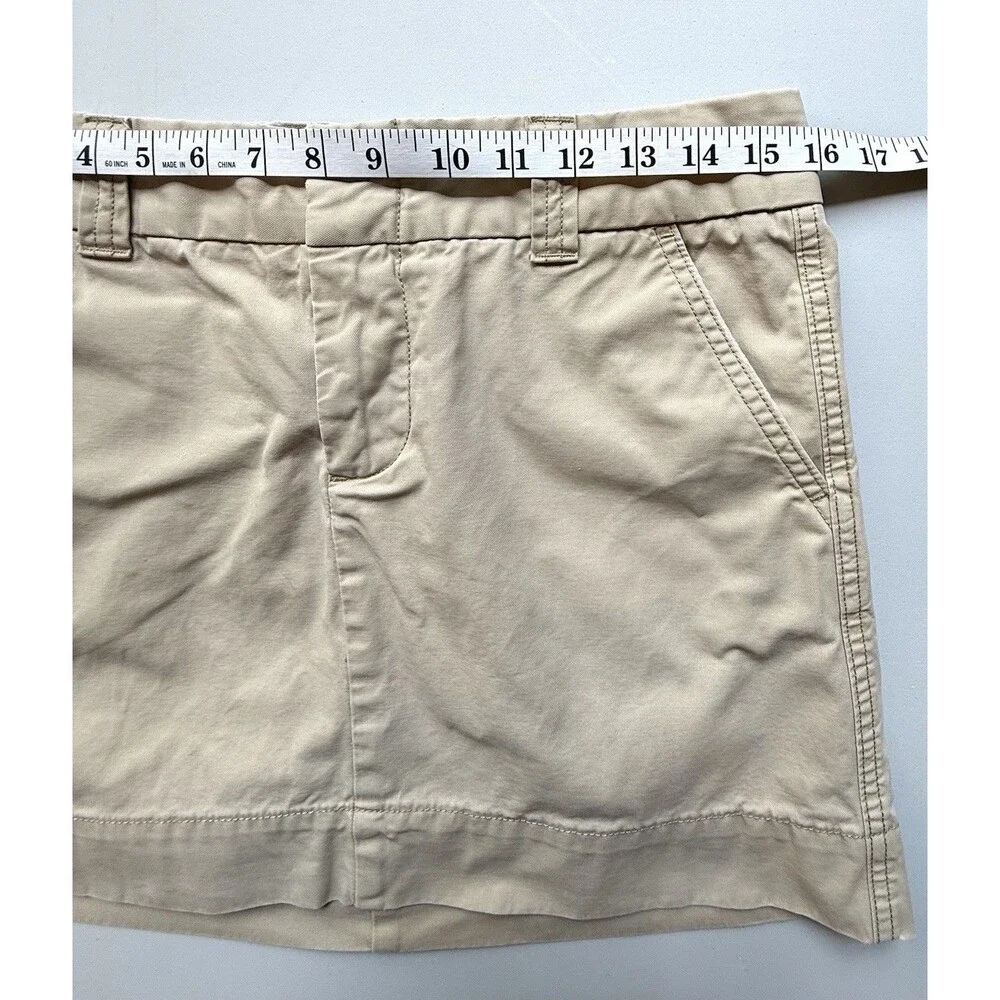 Gap Favorite Chino Tan Mini Skirt Sz 4 Y2K Preppy 2007 Style